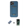 MARSİLYAN™- iPhone 12 Pro Kılıf Kozmos Minimal Prime - Siyah 360 Mat Full Body Arka Koruyucu + Metal Kamera Lens Koruma Cam - AKYL
