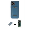 MARSİLYAN™- iPhone 12 Pro Kılıf Kozmos Minimal Prime - Siyah 360 Mat Full Body Arka Koruyucu + Metal Kamera Lens Koruma Cam - GS