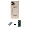 MARSİLYAN™- iPhone 12 Pro Kılıf Kozmos Minimal Prime - Siyah 360 Mat Full Body Arka Koruyucu + Metal Kamera Lens Koruma Cam - GS