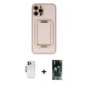 MARSİLYAN™- iPhone 12 Pro Kılıf Kozmos Minimal Prime - Siyah 360 Mat Full Body Arka Koruyucu + Shine Kamera Lens - GS