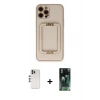 MARSİLYAN™- iPhone 12 Pro Kılıf Kozmos Minimal Prime - Siyah 360 Mat Full Body Arka Koruyucu + Shine Kamera Lens - GS