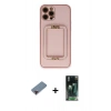 MARSİLYAN™- iPhone 12 Pro Kılıf Kozmos Minimal Prime - Siyah 360 Mat Full Body Arka Koruyucu + Metal Kamera Lens Koruma Cam - KI