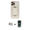 MARSİLYAN™- iPhone 12 Pro Kılıf Kozmos Minimal Prime - Siyah 360 Mat Full Body Arka Koruyucu + Rainbow Kamera Lens Koruma Cam - GD