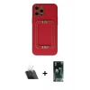 MARSİLYAN™- iPhone 12 Pro Kılıf Kozmos Minimal Prime - Siyah 360 Mat Full Body Arka Koruyucu + Kamera Lens Koruma Cam - SF