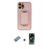 MARSİLYAN™- iPhone 12 Pro Kılıf Kozmos Minimal Prime - Siyah 360 Mat Full Body Arka Koruyucu + Shine Kamera Lens Koruma Cam - GI