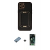 MARSİLYAN™- iPhone 12 Pro Kılıf Kozmos Minimal Prime - Siyah 360 Mat Full Body Arka Koruyucu + Shine Kamera Lens Koruma Cam - GI