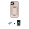 MARSİLYAN™- iPhone 12 Pro Kılıf Kozmos Minimal Prime - Siyah 360 Mat Full Body Arka Koruyucu + Shine Kamera Lens Koruma Cam - MI