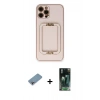 MARSİLYAN™- iPhone 12 Pro Kılıf Kozmos Minimal Prime - Siyah 360 Mat Full Body Arka Koruyucu + Shine Kamera Lens Koruma Cam - GI