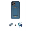 MARSİLYAN™- iPhone 12 Pro Kılıf Kozmos Minimal Prime - Siyah 3D Antistatik Cam Ekran Koruyucu + Shine Kamera Lens Koruma Cam - SH