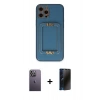 MARSİLYAN™- iPhone 12 Pro Kılıf Kozmos Minimal Prime - Siyah 3D Antistatik Hayalet Cam Ekran Koruyucu + Neon Fosforlu Kamera Lens - BZ