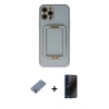 MARSİLYAN™- iPhone 12 Pro Kılıf Kozmos Minimal Prime - Siyah 3D Antistatik Hayalet Cam Ekran Koruyucu + Metal Kamera Lens Koruma Cam - GS