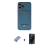 MARSİLYAN™- iPhone 12 Pro Kılıf Kozmos Minimal Prime - Siyah 3D Antistatik Hayalet Cam Ekran Koruyucu + Metal Kamera Lens Koruma Cam - KUYL