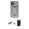MARSİLYAN™- iPhone 12 Pro Kılıf Kozmos Minimal Prime - Siyah 3D Antistatik Hayalet Cam Ekran Koruyucu + Renkli Kamera Lens Koruma Cam - SI