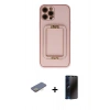 MARSİLYAN™- iPhone 12 Pro Kılıf Kozmos Minimal Prime - Siyah 3D Antistatik Hayalet Cam Ekran Koruyucu + Renkli Kamera Lens Koruma Cam - SI