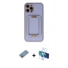 MARSİLYAN™- iPhone 12 Pro Kılıf Kozmos Minimal Prime - Siyah 3D Antistatik Seramik Nano Ekran Koruyucu + Shine Kamera Lens Koruma Cam - GI