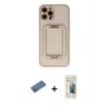MARSİLYAN™- iPhone 12 Pro Kılıf Kozmos Minimal Prime - Siyah 6D Mat Seramik Hayalet Nano Ekran Koruyucu + Shine Kamera Lens Koruma Cam - GD