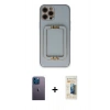 MARSİLYAN™- iPhone 12 Pro Kılıf Kozmos Minimal Prime - Siyah 6D Mat Seramik Hayalet Nano Ekran Koruyucu + Neon Fosforlu Kamera Lens - MI