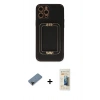 MARSİLYAN™- iPhone 12 Pro Kılıf Kozmos Minimal Prime - Siyah 6D Mat Seramik Hayalet Nano Ekran Koruyucu + Shine Kamera Lens Koruma Cam - SH