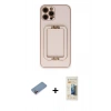 MARSİLYAN™- iPhone 12 Pro Kılıf Kozmos Minimal Prime - Siyah 6D Mat Seramik Hayalet Nano Ekran Koruyucu + Shine Kamera Lens Koruma Cam - PE