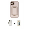 MARSİLYAN™- iPhone 12 Pro Kılıf Kozmos Minimal Prime - Siyah 6D Mat Seramik Hayalet Nano Ekran Koruyucu + Shine Kamera Lens - GD