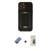 MARSİLYAN™- iPhone 12 Pro Kılıf Kozmos Minimal Prime - Siyah 6D Mat Seramik Hayalet Nano Ekran Koruyucu + Metal Kamera Lens Koruma Cam - MI