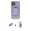 MARSİLYAN™- iPhone 12 Pro Kılıf Kozmos Minimal Prime - Siyah 6D Mat Seramik Hayalet Nano Ekran Koruyucu + Shine Kamera Lens Koruma Cam - PE