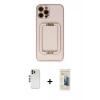 MARSİLYAN™- iPhone 12 Pro Kılıf Kozmos Minimal Prime - Siyah 6D Mat Seramik Hayalet Nano Ekran Koruyucu + Shine Kamera Lens - GS