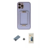 MARSİLYAN™- iPhone 12 Pro Kılıf Kozmos Minimal Prime - Siyah 6D Mat Seramik Hayalet Nano Ekran Koruyucu + Shine Kamera Lens Koruma Cam - SH