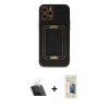 MARSİLYAN™- iPhone 12 Pro Kılıf Kozmos Minimal Prime - Siyah 6D Mat Seramik Hayalet Nano Ekran Koruyucu + Kamera Lens Koruma Cam - SF