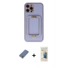 MARSİLYAN™- iPhone 12 Pro Kılıf Kozmos Minimal Prime - Siyah 6D Mat Seramik Hayalet Nano Ekran Koruyucu + Metal Kamera Lens Koruma Cam - AKYL