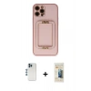 MARSİLYAN™- iPhone 12 Pro Kılıf Kozmos Minimal Prime - Siyah 6D Mat Seramik Hayalet Nano Ekran Koruyucu + Shine Kamera Lens - MI