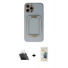 MARSİLYAN™- iPhone 12 Pro Kılıf Kozmos Minimal Prime - Siyah 6D Mat Seramik Hayalet Nano Ekran Koruyucu + Kamera Lens Koruma Cam - SF