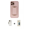 MARSİLYAN™- iPhone 12 Pro Kılıf Kozmos Minimal Prime - Siyah 6D Mat Seramik Hayalet Nano Ekran Koruyucu + Shine Kamera Lens - GD