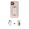 MARSİLYAN™- iPhone 12 Pro Kılıf Kozmos Minimal Prime - Siyah 6D Mat Seramik Hayalet Nano Ekran Koruyucu + Shine Kamera Lens - MI