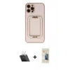 MARSİLYAN™- iPhone 12 Pro Kılıf Kozmos Minimal Prime - Siyah 6D Mat Seramik Hayalet Nano Ekran Koruyucu + Kamera Lens Koruma Cam - SF