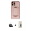 MARSİLYAN™- iPhone 12 Pro Kılıf Kozmos Minimal Prime - Siyah 6D Mat Seramik Hayalet Nano Ekran Koruyucu + Kamera Lens Koruma Cam - SF