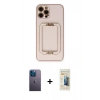 MARSİLYAN™- iPhone 12 Pro Kılıf Kozmos Minimal Prime - Siyah 6D Mat Seramik Hayalet Nano Ekran Koruyucu + Neon Fosforlu Kamera Lens - MI