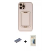 MARSİLYAN™- iPhone 12 Pro Kılıf Kozmos Minimal Prime - Siyah 6D Mat Seramik Hayalet Nano Ekran Koruyucu + Renkli Kamera Lens Koruma Cam - MI