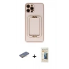 MARSİLYAN™- iPhone 12 Pro Kılıf Kozmos Minimal Prime - Siyah 6D Mat Seramik Hayalet Nano Ekran Koruyucu + Renkli Kamera Lens Koruma Cam - SI
