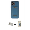MARSİLYAN™- iPhone 12 Pro Kılıf Kozmos Minimal Prime - Siyah 6D Mat Seramik Hayalet Nano Ekran Koruyucu + Gold Rainbow Kamera Lens Koruma Cam