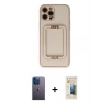 MARSİLYAN™- iPhone 12 Pro Kılıf Kozmos Minimal Prime - Siyah 6D Mat Seramik Hayalet Nano Ekran Koruyucu + Neon Fosforlu Kamera Lens - MI
