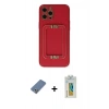 MARSİLYAN™- iPhone 12 Pro Kılıf Kozmos Minimal Prime - Siyah Polymer Nano Ekran Koruyucu + Açık Yeşil Metal Kamera Lens Koruma Cam