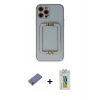 MARSİLYAN™- iPhone 12 Pro Kılıf Kozmos Minimal Prime - Siyah Polymer Nano Ekran Koruyucu + Metal Kamera Lens Koruma Cam - GD