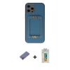MARSİLYAN™- iPhone 12 Pro Kılıf Kozmos Minimal Prime - Siyah Polymer Nano Ekran Koruyucu + Metal Kamera Lens Koruma Cam - GD