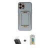 MARSİLYAN™- iPhone 12 Pro Kılıf Kozmos Minimal Prime - Siyah Polymer Nano Ekran Koruyucu + Kamera Lens Koruma Cam - SF