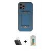 MARSİLYAN™- iPhone 12 Pro Kılıf Kozmos Minimal Prime - Siyah Polymer Nano Ekran Koruyucu + Kamera Lens Koruma Cam - SF