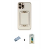MARSİLYAN™- iPhone 12 Pro Kılıf Kozmos Minimal Prime - Siyah Polymer Nano Ekran Koruyucu + Shine Kamera Lens Koruma Cam - MI