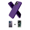 MARSİLYAN™- iPhone 12 Pro Kılıf Kozmos Yansıma Özel Seri - Şeffaf 360 Full Body Arka Koruyucu + Neon Fosforlu Kamera Lens - MI