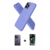 MARSİLYAN™- iPhone 12 Pro Kılıf Kozmos Yansıma Özel Seri - Şeffaf 360 Full Body Arka Koruyucu + Neon Fosforlu Kamera Lens - MI