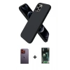 MARSİLYAN™- iPhone 12 Pro Kılıf Kozmos Yansıma Özel Seri - Şeffaf 360 Full Body Arka Koruyucu + Neon Fosforlu Kamera Lens - TU